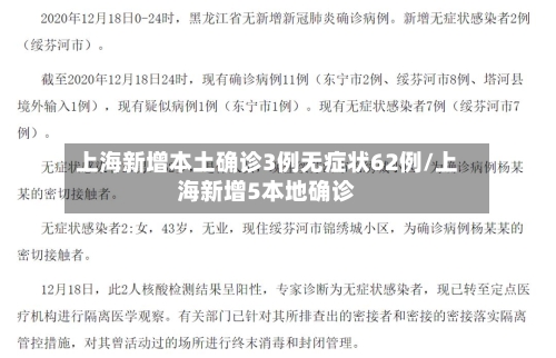 上海新增本土确诊3例无症状62例/上海新增5本地确诊-第2张图片