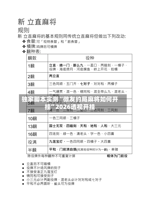独家脚本实测“微友约局麻将如何开挂”2026透视开挂-第1张图片