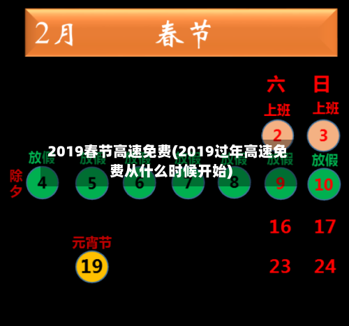 2019春节高速免费(2019过年高速免费从什么时候开始)-第1张图片
