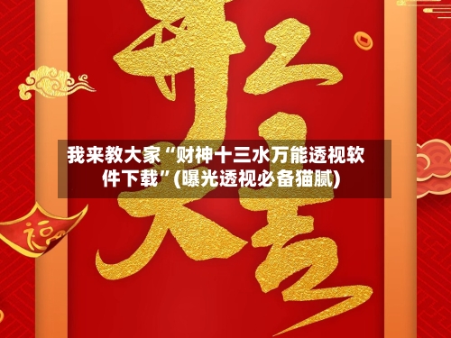 我来教大家“财神十三水万能透视软件下载”(曝光透视必备猫腻)-第2张图片