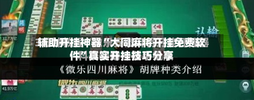 辅助开挂神器“大同麻将开挂免费软件”真实开挂技巧分享-第1张图片