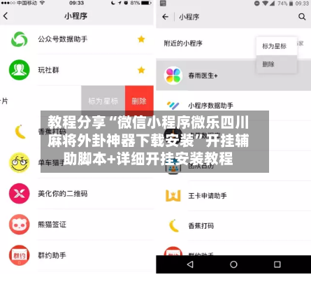 教程分享“微信小程序微乐四川麻将外卦神器下载安装”开挂辅助脚本+详细开挂安装教程-第1张图片