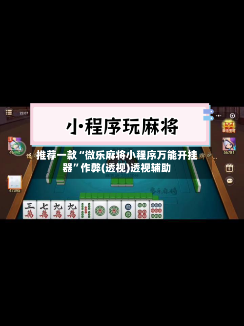 推荐一款“微乐麻将小程序万能开挂器	”作弊(透视)透视辅助-第2张图片