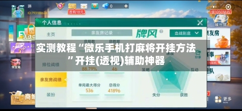 实测教程“微乐手机打麻将开挂方法”开挂(透视)辅助神器-第1张图片