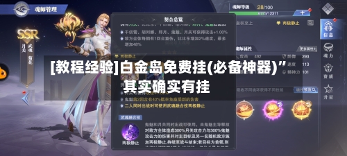 [教程经验]白金岛免费挂(必备神器)	”其实确实有挂-第1张图片