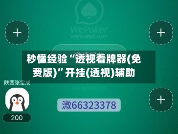 秒懂经验“透视看牌器(免费版)	”开挂(透视)辅助-第1张图片