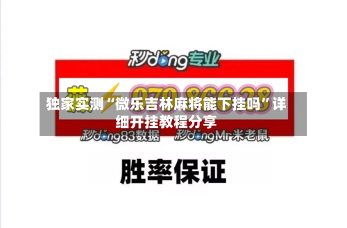独家实测“微乐吉林麻将能下挂吗”详细开挂教程分享-第1张图片