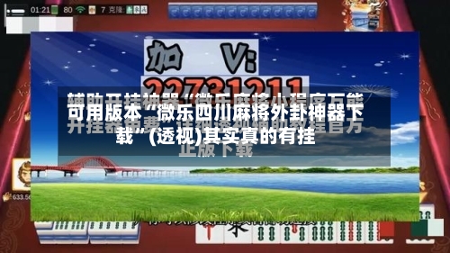 可用版本“微乐四川麻将外卦神器下载	”(透视)其实真的有挂-第1张图片