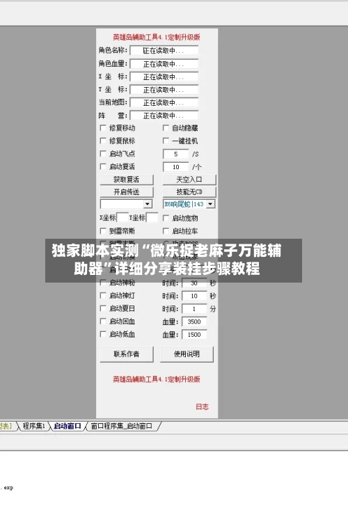 独家脚本实测“微乐捉老麻子万能辅助器”详细分享装挂步骤教程-第1张图片