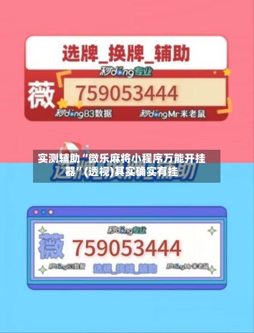 实测辅助“微乐麻将小程序万能开挂器”(透视)其实确实有挂-第1张图片