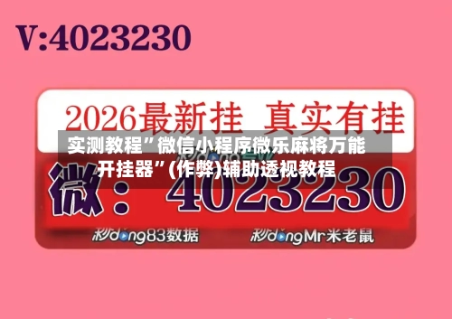 实测教程”微信小程序微乐麻将万能开挂器”(作弊)辅助透视教程-第1张图片
