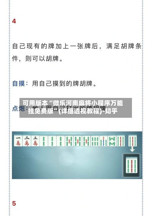 可用版本“微乐河南麻将小程序万能挂免费版”(详细透视教程)-知乎-第1张图片