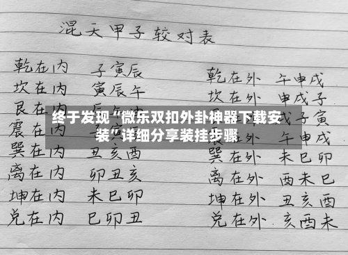 终于发现“微乐双扣外卦神器下载安装	”详细分享装挂步骤-第1张图片