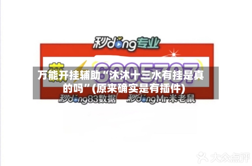 万能开挂辅助“沐沐十三水有挂是真的吗”(原来确实是有插件)-第1张图片