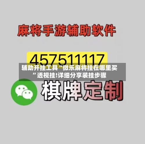 辅助开挂工具“微乐麻将挂在哪里买”透视挂!详细分享装挂步骤-第1张图片