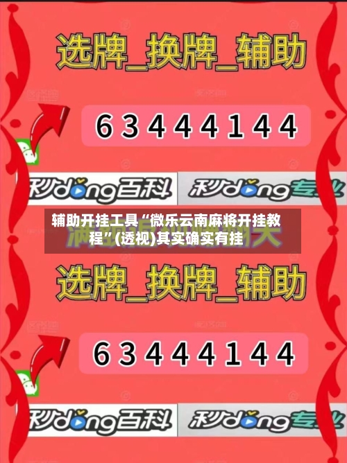 辅助开挂工具“微乐云南麻将开挂教程”(透视)其实确实有挂-第1张图片