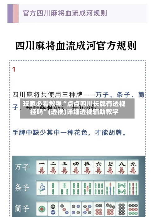 玩家必看教程“点点四川长牌有透视挂吗”(透视)详细透视辅助教学-第1张图片