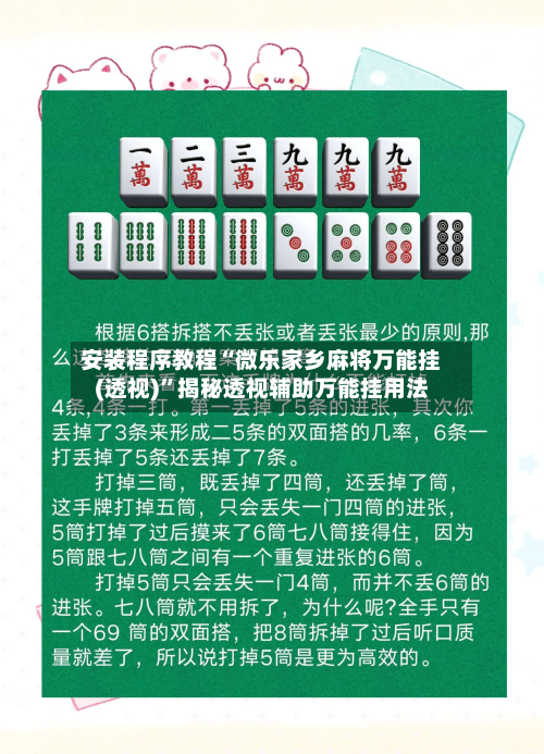 安装程序教程“微乐家乡麻将万能挂(透视)”揭秘透视辅助万能挂用法-第1张图片