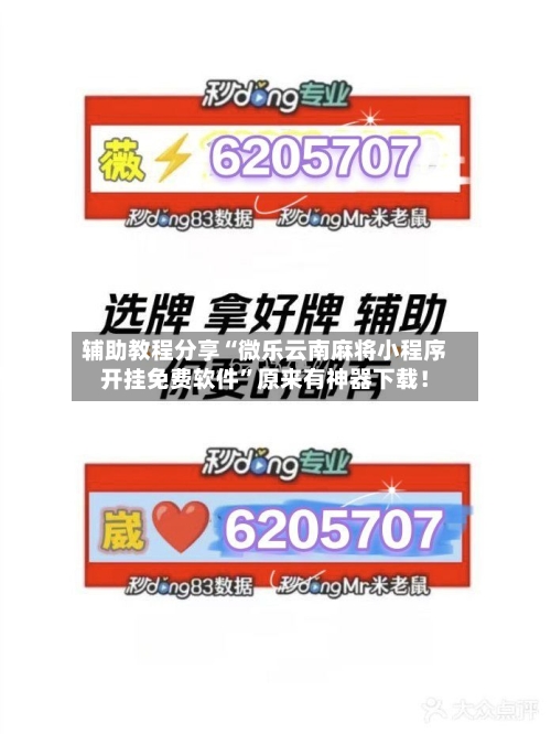辅助教程分享“微乐云南麻将小程序开挂免费软件”原来有神器下载！-第1张图片