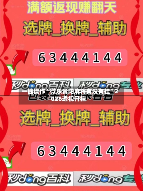 一键操作“微乐贵阳麻将有没有挂”2026透视开挂-第1张图片