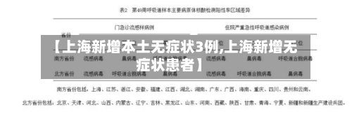 【上海新增本土无症状3例,上海新增无症状患者】-第1张图片