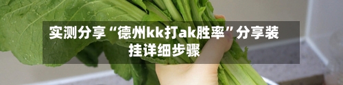 实测分享“德州kk打ak胜率	”分享装挂详细步骤-第1张图片