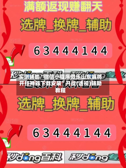实测辅助“微信小程序微乐山东麻将开挂神器下载安装”开挂(透视)辅助教程-第1张图片