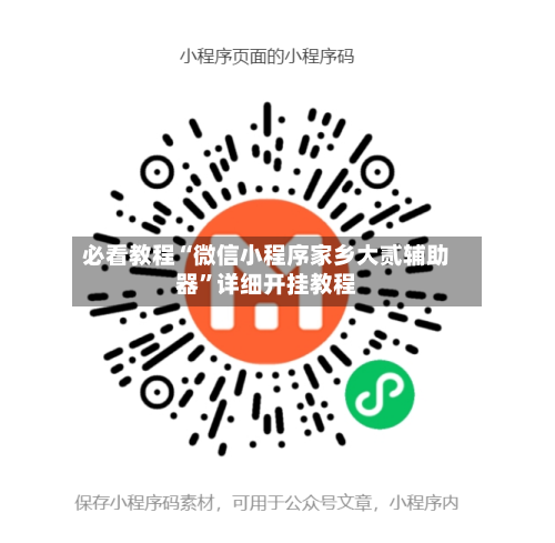 必看教程“微信小程序家乡大贰辅助器”详细开挂教程-第1张图片