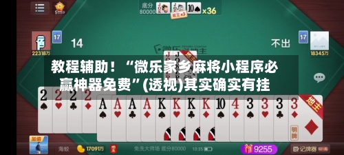 教程辅助！“微乐家乡麻将小程序必赢神器免费”(透视)其实确实有挂-第1张图片