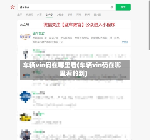 车辆vin码在哪里看(车辆vin码在哪里看的到)-第1张图片