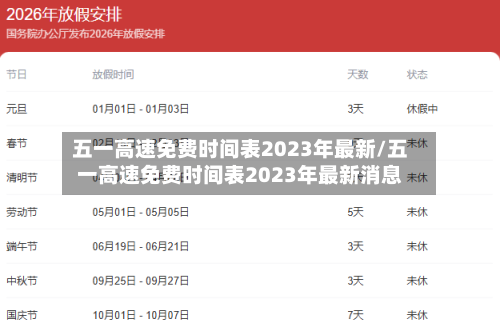 五一高速免费时间表2023年最新/五一高速免费时间表2023年最新消息-第1张图片